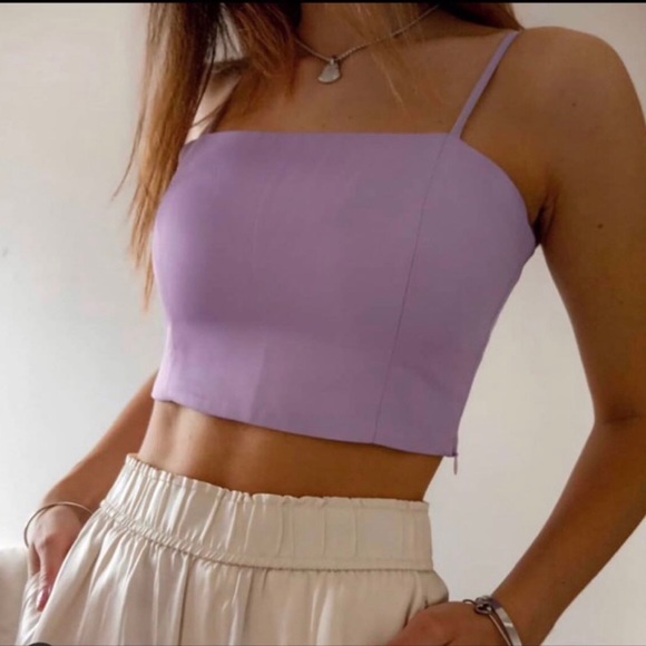 Zara purple taro tank top crop top - xs - Picture 2 of 8